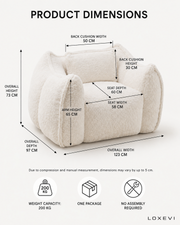 Oversized Faux Fur Bean Bag Sofa Loxevi