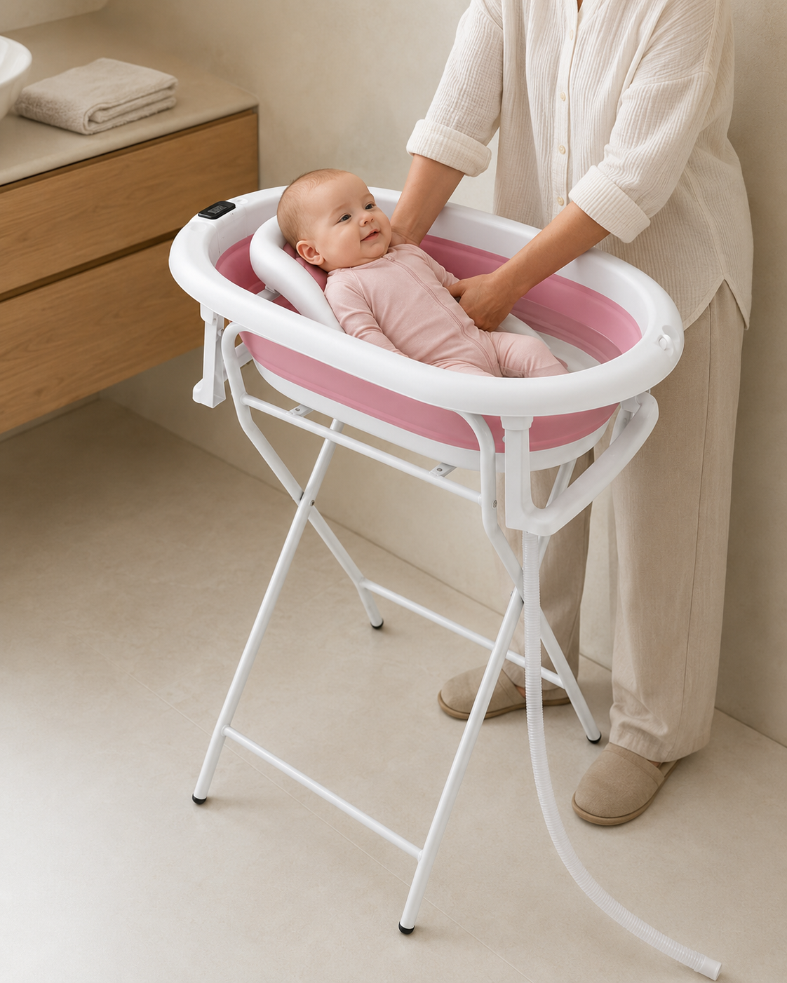 Foldable Baby Bath with Thermometer and Seat Loxevi