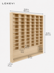 Solid Wood 62 Compartment Wall Display Shelf Loxevi