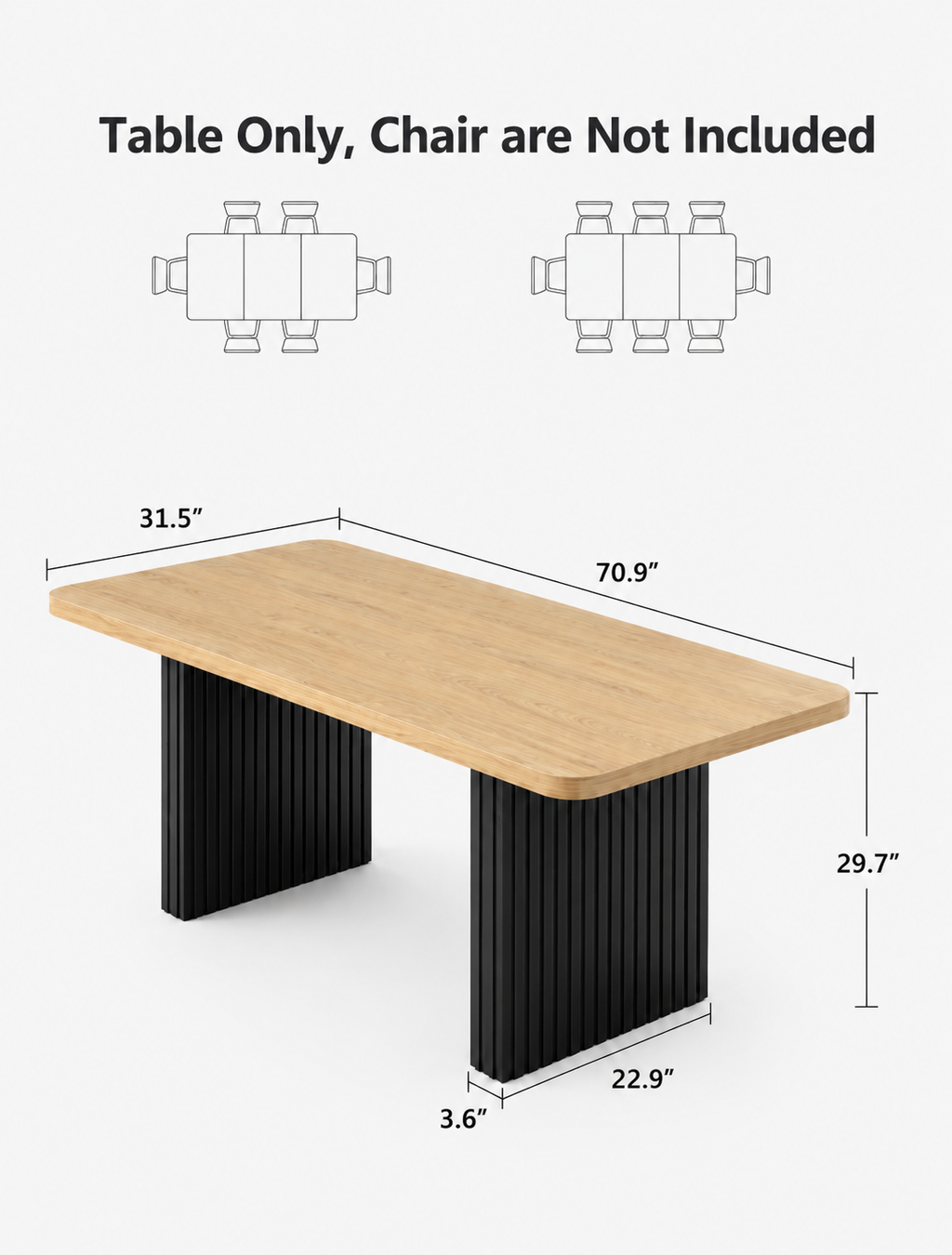 Farmhouse Dining Table Loxevi