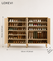 Modern Six Tier Shoe Cabinet with Doors Loxevi