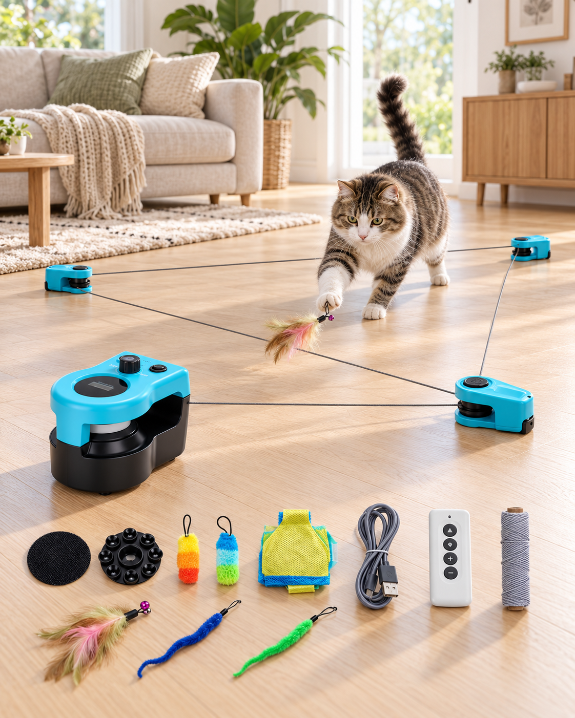 Remote Controlled Interactive Cat Chasing Toy with Adjustable Speed Loxevi