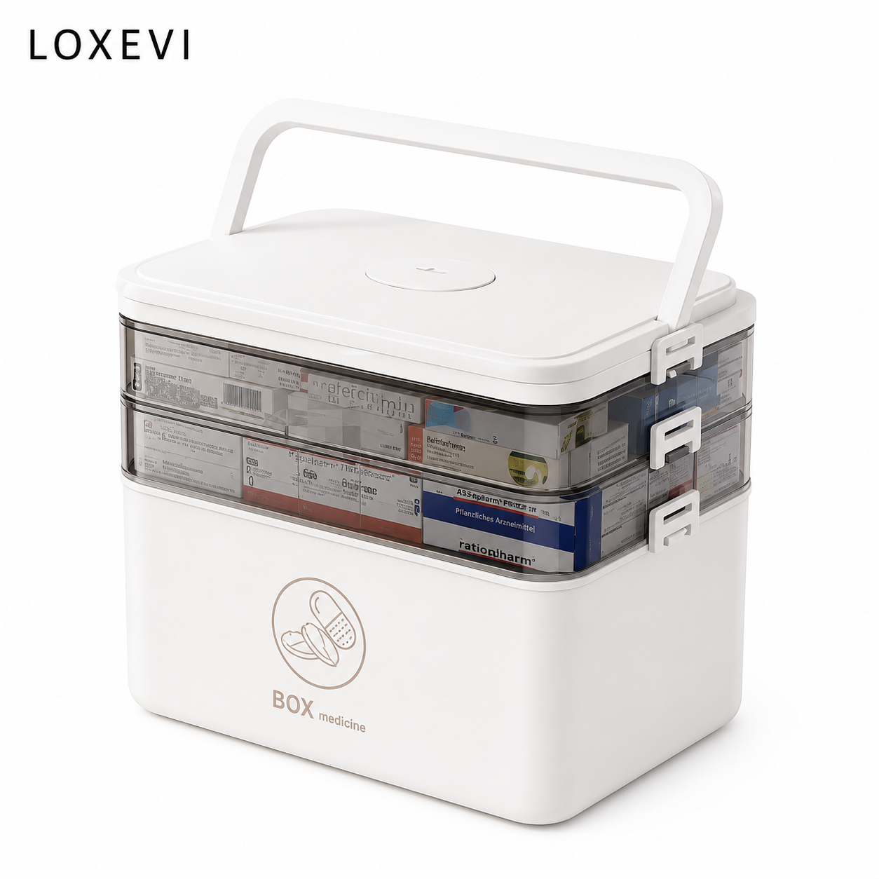 Portable Three Tier Medicine Storage Box Loxevi