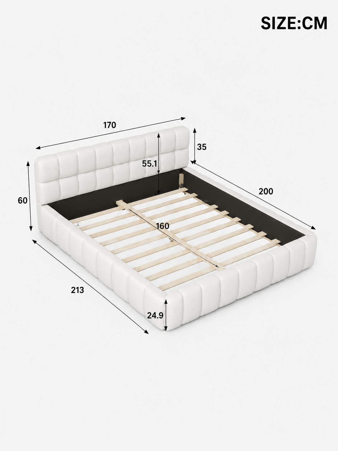 Modern Upholstered Platform Bed Loxevi