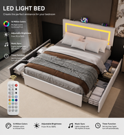 LED Storage Bed Frame with Mattress Loxevi