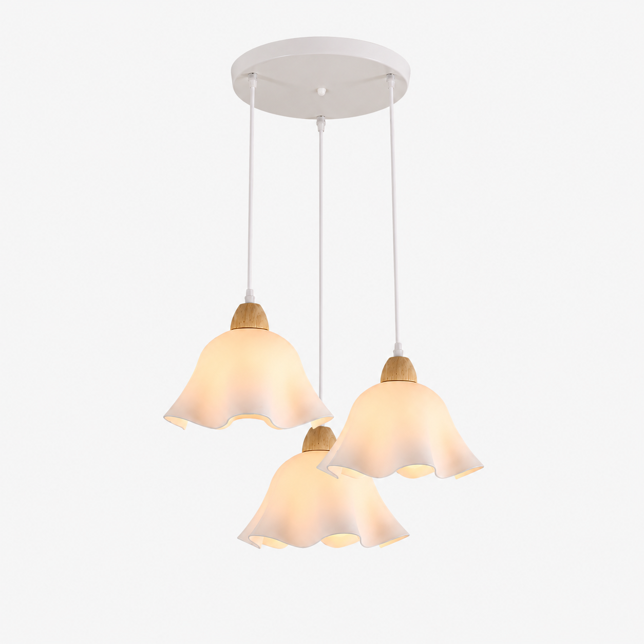 Floral Wood Pendant Light Loxevi