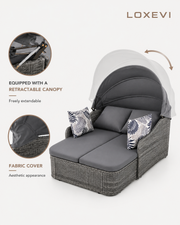 Outdoor Double Daybed with Retractable Canopy – Loxevi