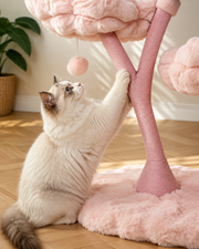 Pink Blossom Cat Tree with Plush Flower Platforms Loxevi