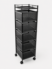 Five Tier Rotating Mobile Storage Basket Loxevi