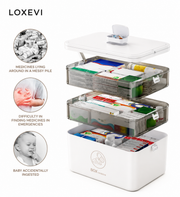 Portable Three Tier Medicine Storage Box Loxevi