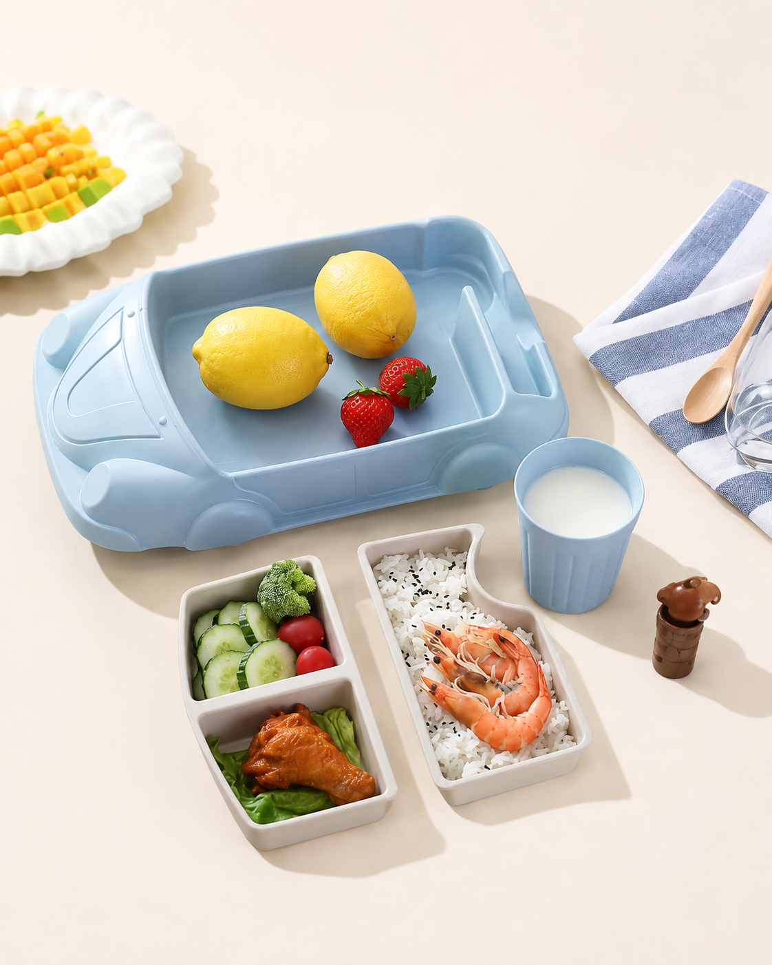 Car Shaped Kids Dinnerware Set Loxevi