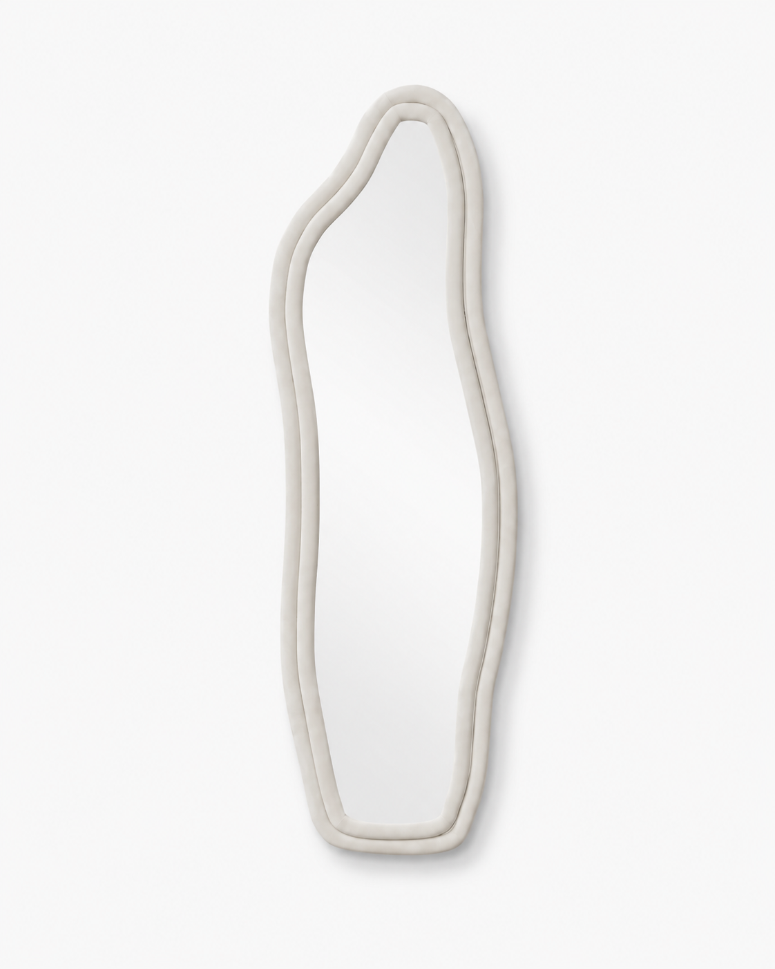 Wave Full-Length Mirror | Irregular Velvet Floor Mirror Loxevi
