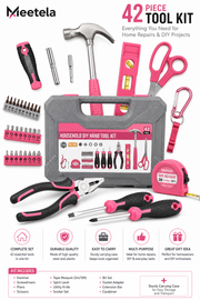 Pink 38 Piece Household Tool Kit Loxevi