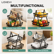 Two Tier Removable Fruit Basket Stand Loxevi