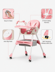 Three in One Folding Baby High Chair Loxevi