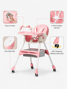 Three in One Folding Baby High Chair Loxevi