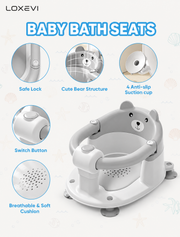 Bear Design Non Slip Baby Bath Seat Loxevi