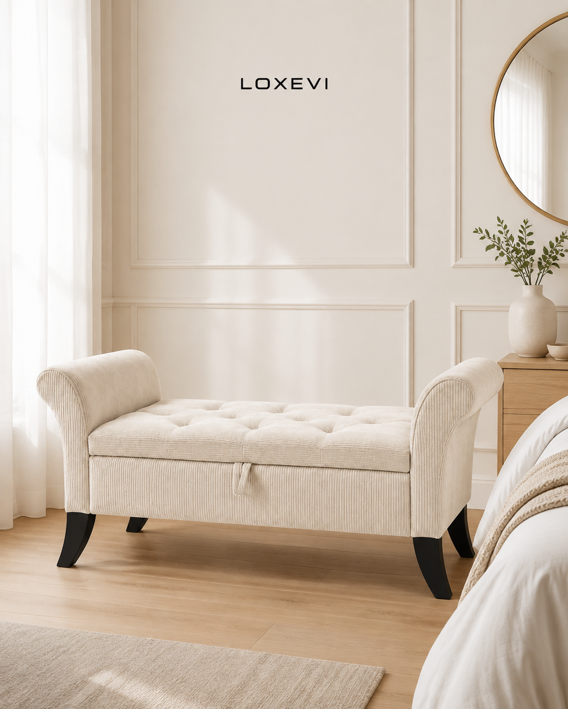 Storage Bench with Armrests Loxevi