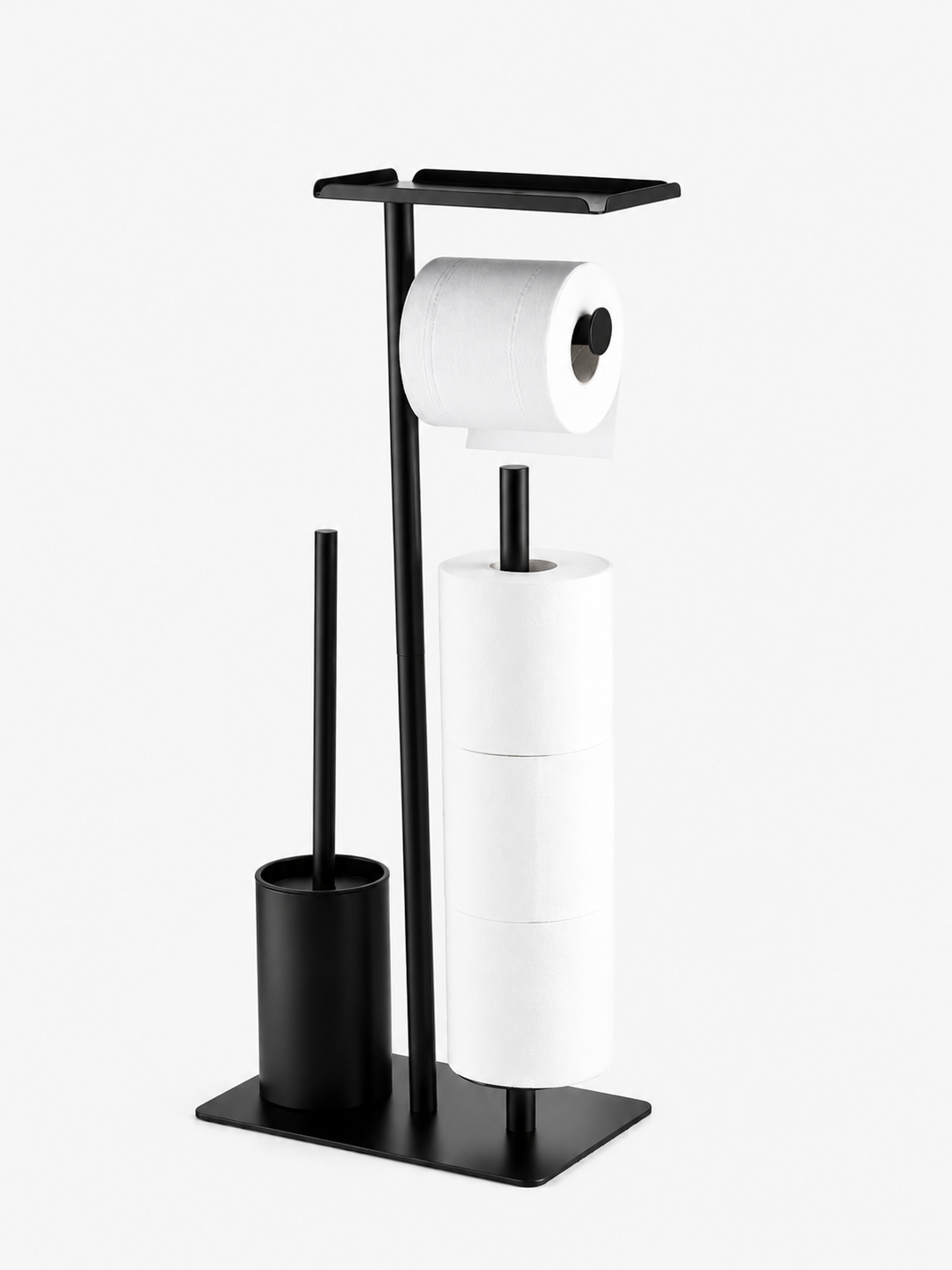 Stainless Steel Toilet Paper Holder and Brush Set Loxevi