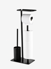 Stainless Steel Toilet Paper Holder and Brush Set Loxevi