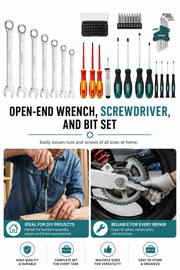 128 Piece Home and Auto Tool Set with Rolling Case Loxevi