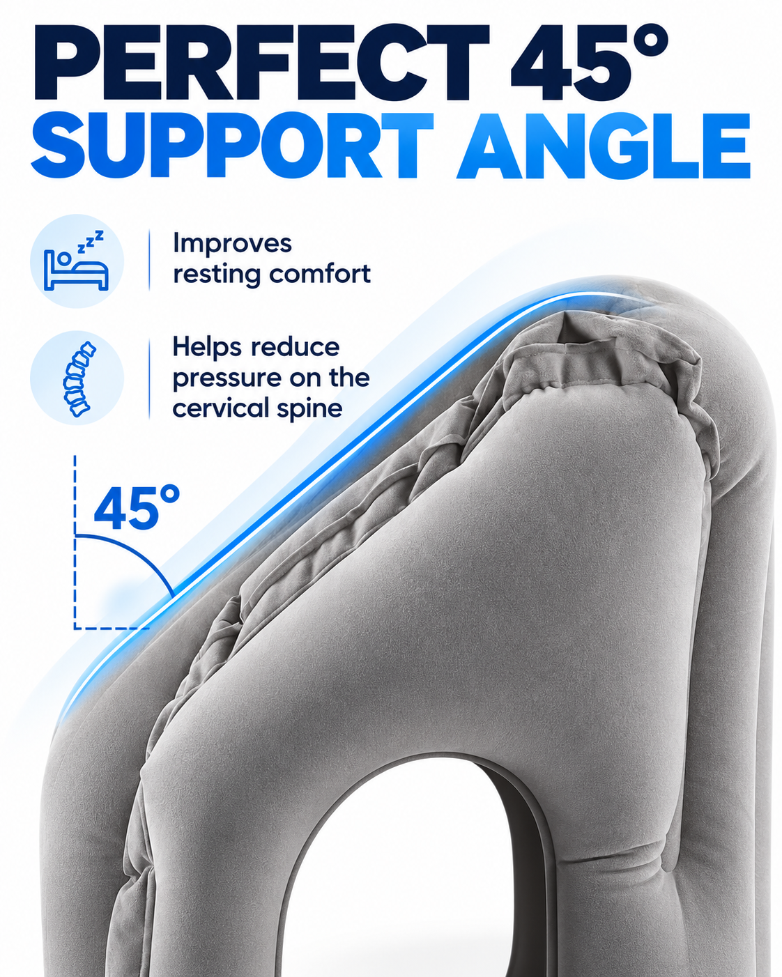 Inflatable Ergonomic Travel Pillow with Face and Arm Support Loxevi