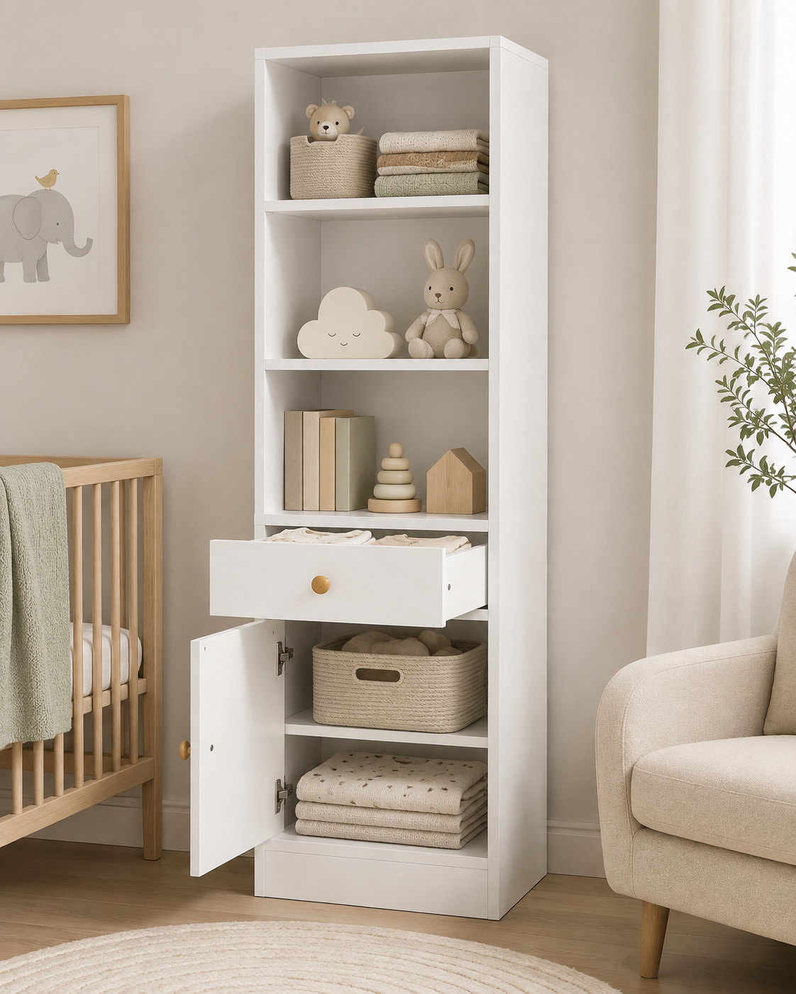 Three Tier Corner Storage Cabinet Loxevi