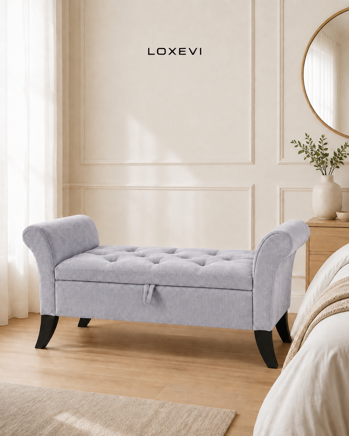 Storage Bench with Armrests Loxevi