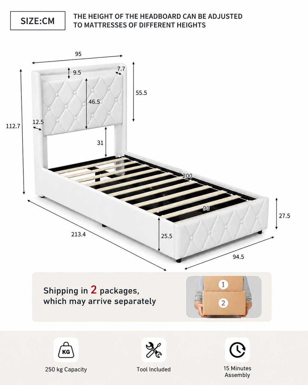 Upholstered Storage Bed Loxevi