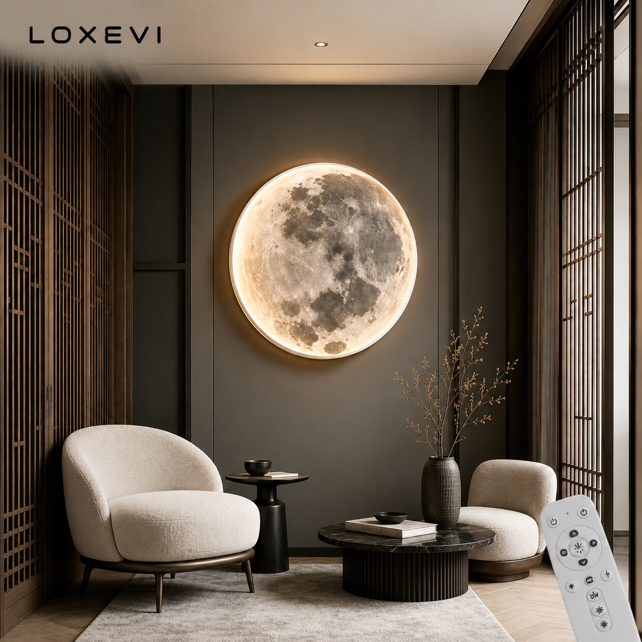 Dimmable LED Full Moon Wall Light Loxevi