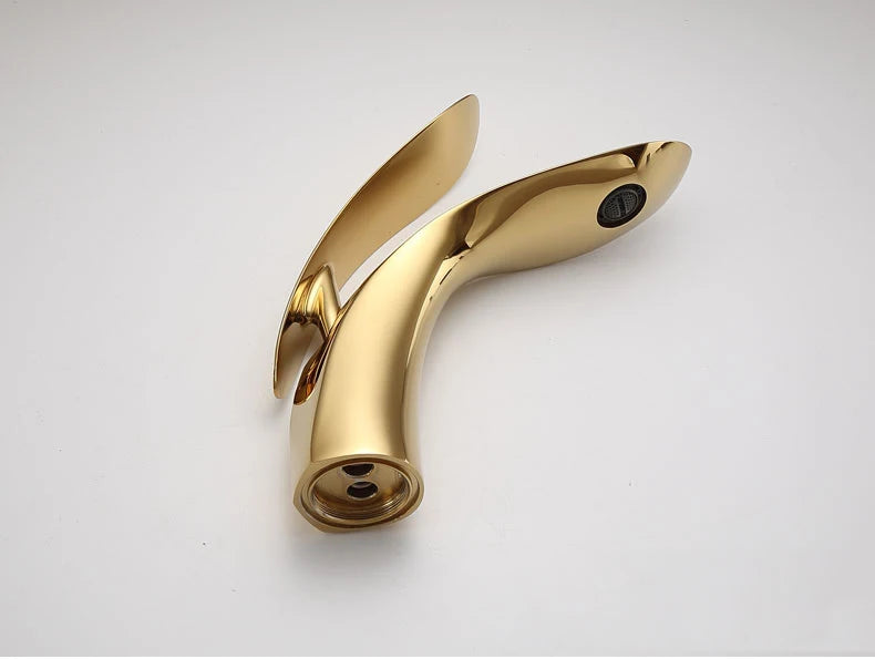 Basin Faucets Modern Rose Gold  Bathroom Faucet Waterfall Single Hole Cold and Hot Water Tap Basin Faucet Mixer Taps  XT-423