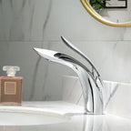 Basin Faucets Modern Rose Gold  Bathroom Faucet Waterfall Single Hole Cold and Hot Water Tap Basin Faucet Mixer Taps  XT-423