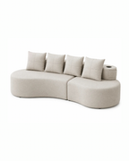 Curved Linen Sofa Loxevi