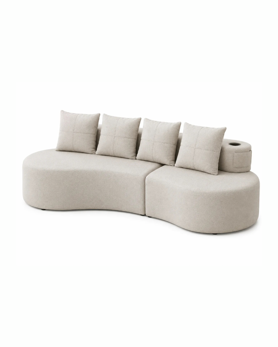 Curved Linen Sofa Loxevi