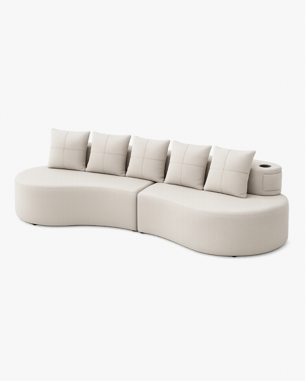 Curved Linen Sofa Loxevi