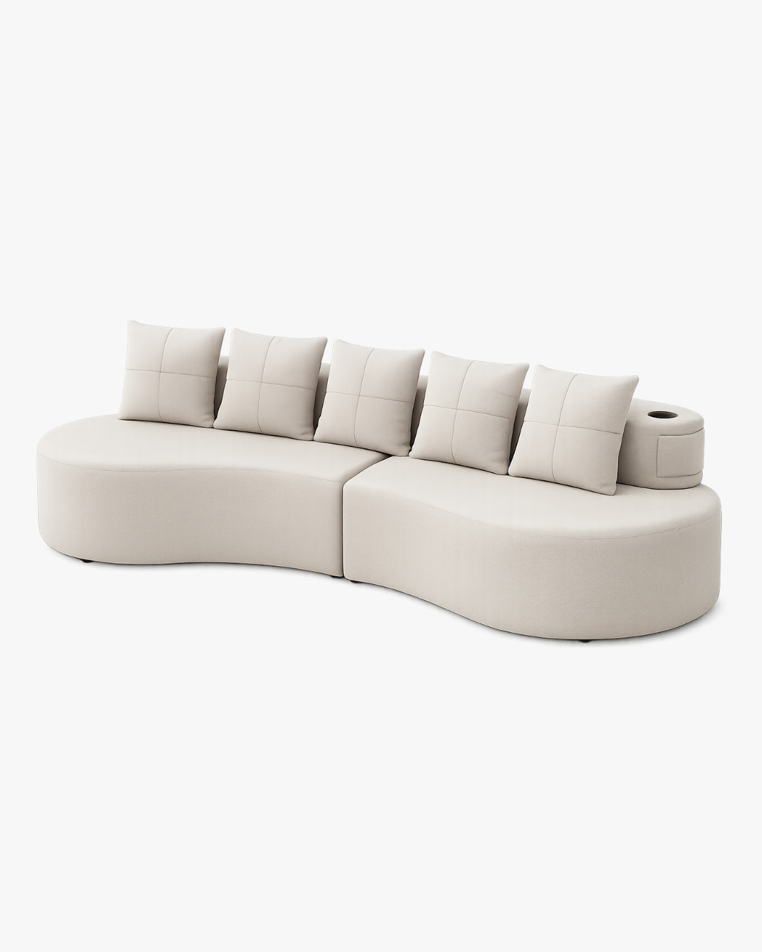 Curved Linen Sofa Loxevi