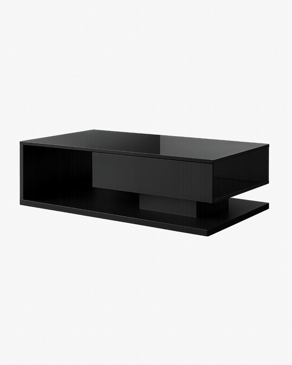 Black Glass Coffee Table Loxevi