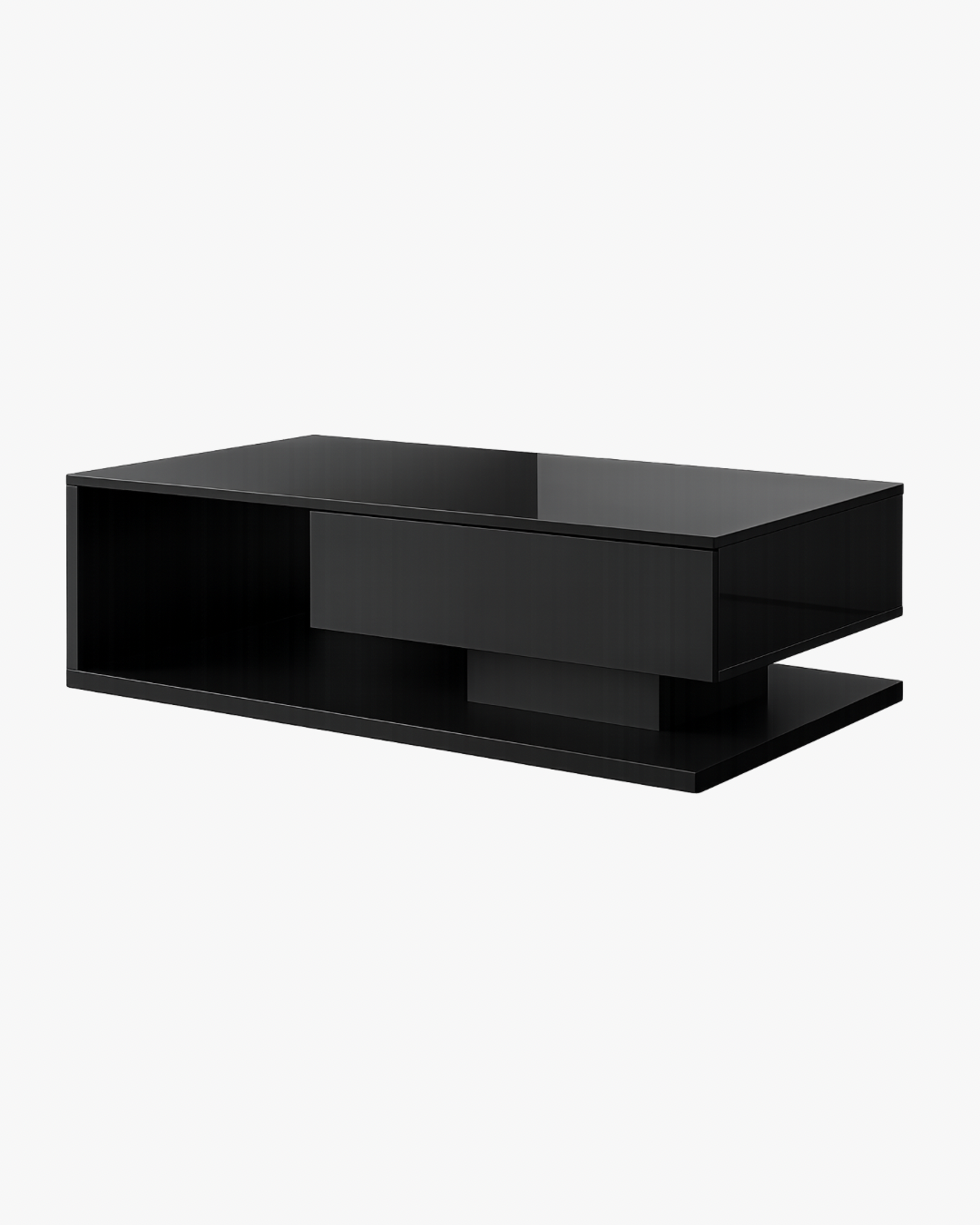 Black Glass Coffee Table Loxevi