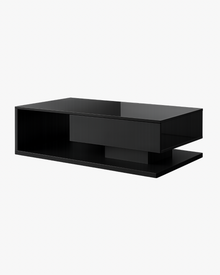 Black Glass Coffee Table Loxevi