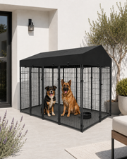 Heavy Duty Metal Dog Kennel with Roof Loxevi