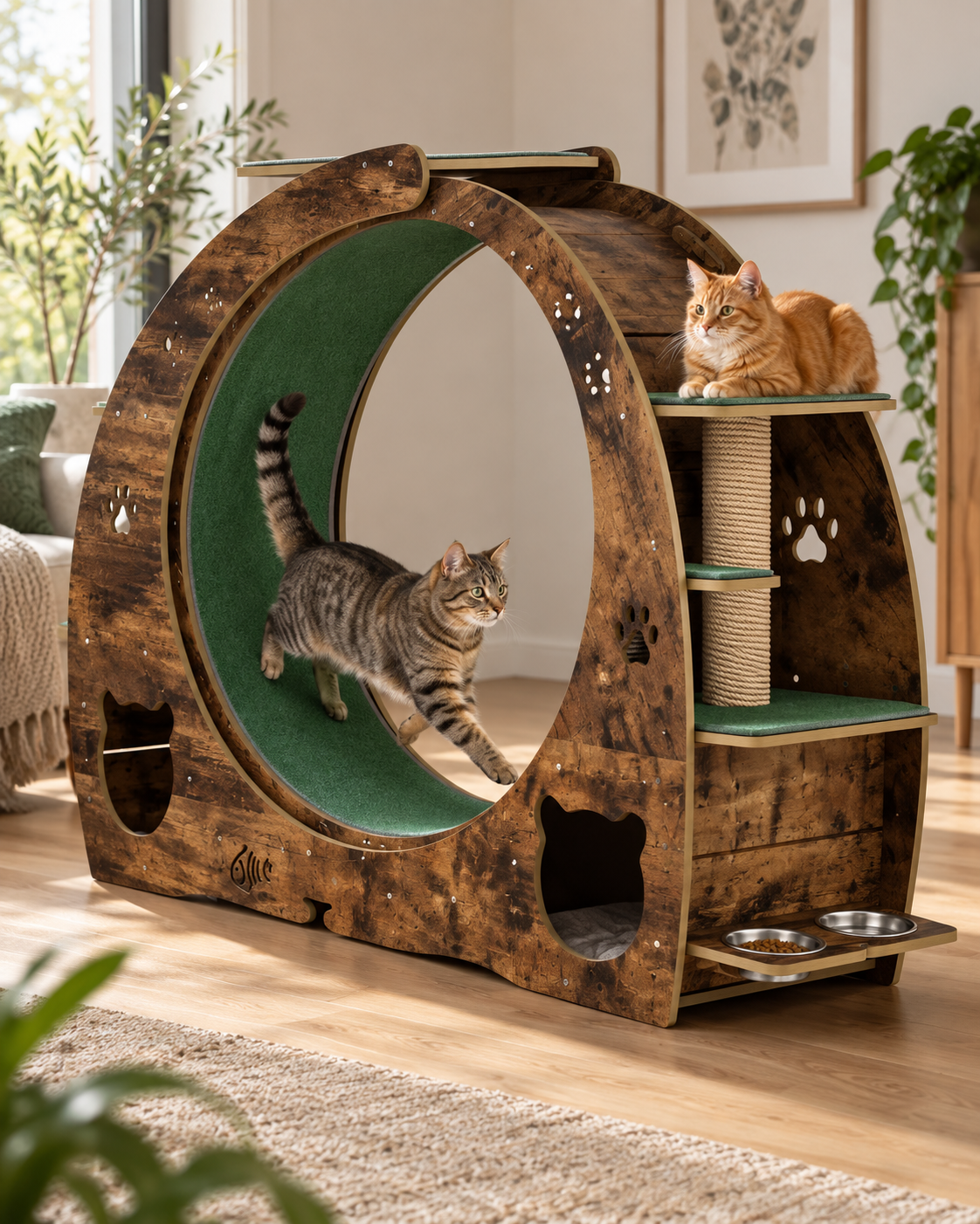 Luxury Six in One Cat Exercise Wheel and Activity Station Loxevi