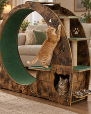 Luxury Six in One Cat Exercise Wheel and Activity Station Loxevi