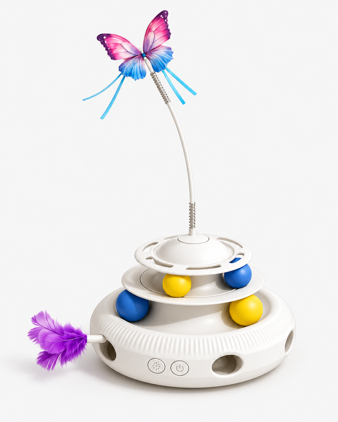 Automatic Interactive Cat Toy with Rolling Balls and Feather Teasers Loxevi