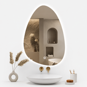 LED Teardrop Bathroom Mirror 45×60 cm – Dimmable Wall Mirror Loxevi