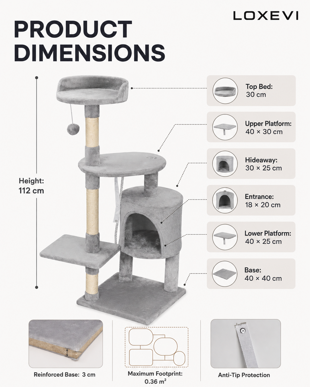 Indoor Cat Tree and Climbing Tower Loxevi