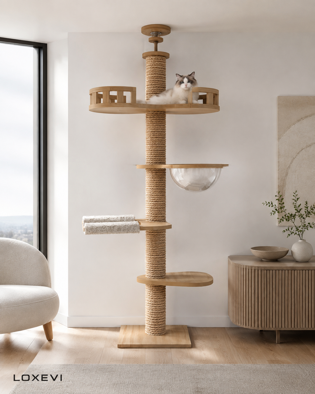 Adjustable Floor to Ceiling Cat Tree Loxevi
