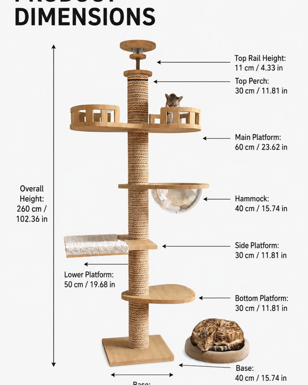 Adjustable Floor to Ceiling Cat Tree Loxevi