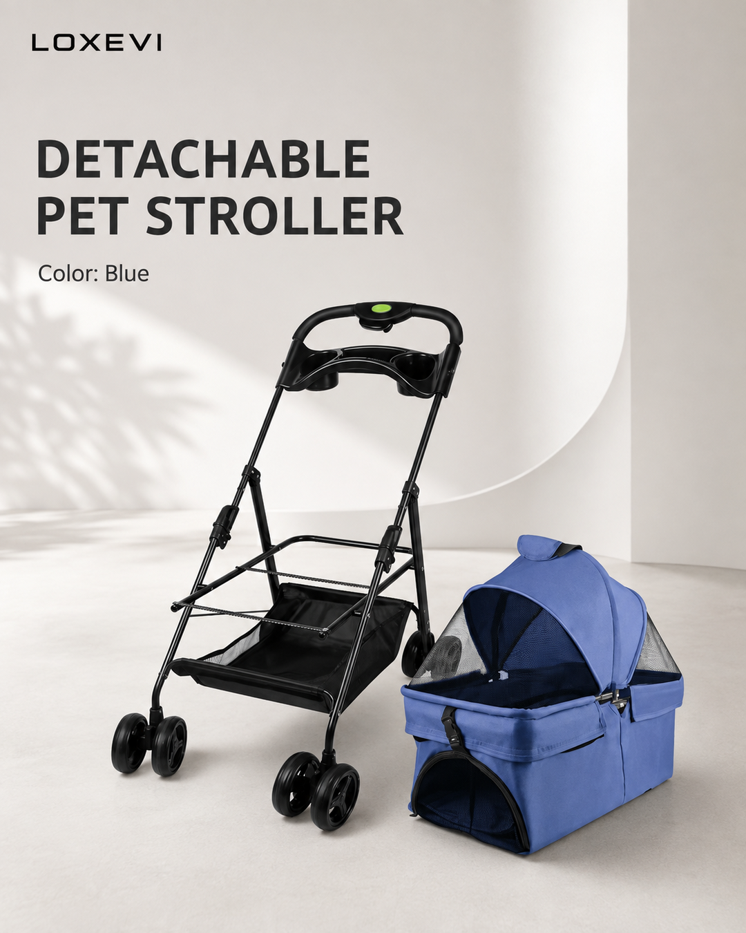 Foldable Pet Stroller with Storage Loxevi