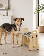 Adjustable Elevated Dog Bowl Stand Loxevi