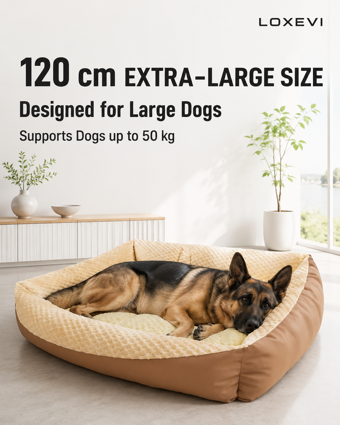Oversized Warm Plush Dog Bed Loxevi
